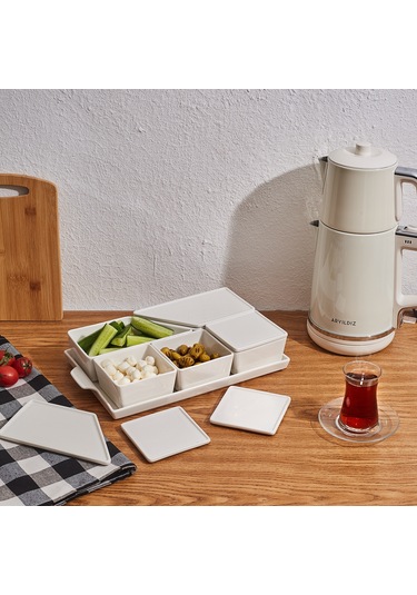 Aryıldız Sc Tepsılı Kahvaltılık 11 Prc Beyaz