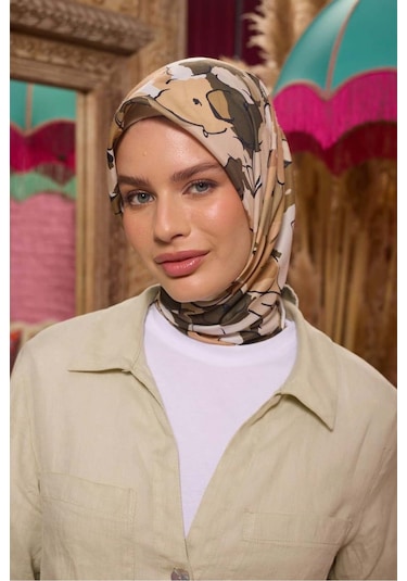 İpekhan Marrakech Koleksiyon Soft Eşarp 1209 - 09 Kahverengi Kahverengi-09