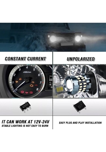 Flybuy 2 Adet 7440 W21w Led Ampul, 7443 W21/5w T20 Canbus, Amber Sarı Led Farlar 12