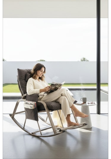 Sallanan Sandalye, Minderli Baba Koltuğu, Metal Tv Koltuğu, Dinlenme Koltuğu, Emzirme Koltuğu Antrasit