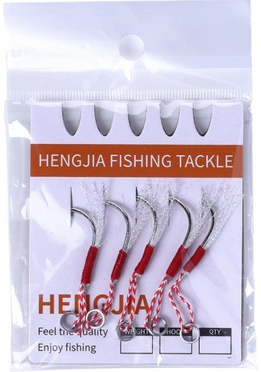 5pcs / Paket Hengjia 14 Bağlanmış Tel Demir Kanca Derin Deniz Balıkçılığı Kancası