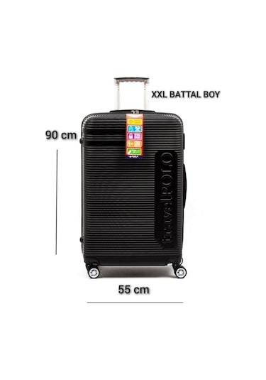 Travel Polo Xxlbattal Boy Dev Boy 90 Cm Valiz & Bavul Siyah