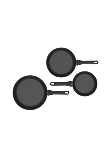 Berghoff 1315090 3 Parçalı Yapışmaz Tava Seti Helix Siyah