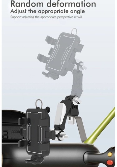 Ebitda Çok Renkli Motosiklet-bisiklet Navigasyon Telefon Tutucu, Handlebage Braketi, Yatay-dikey Ayarlanabilir, Plastik Malz Çok Renkli