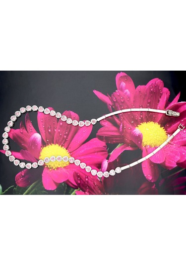 Silveranka 925 Ayar Gümüş Pembe Kalp Su Yolu Kolye