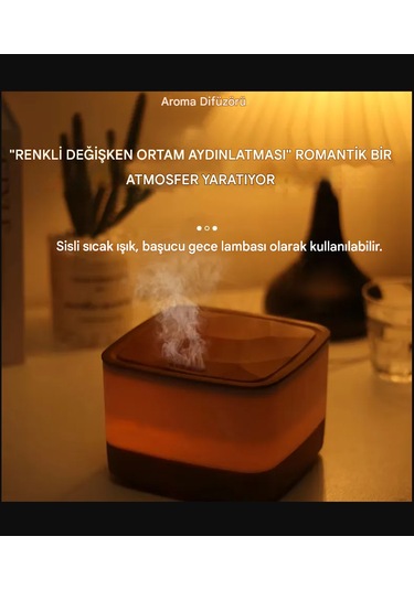 Qasul Gece Lambası Kumandalı Taşınabilir Ultrasonik Nemlendirici Beyaz