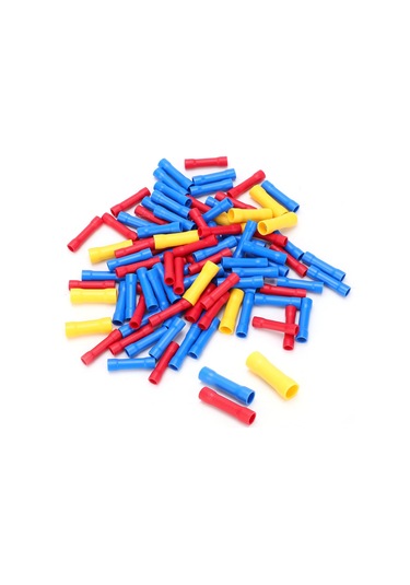 Youtek 100 Adet Tam Isoleli Su Geçirmez Bakır Terminale, Isıl Daraltmalı Kablolu Bağlayıcı Kırmızı-mavi-sarı , Yangın Dayanıklı Soğuk Presli Uygulama