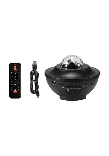 Vkemall Usb Led Deniz Dalga Ve Yeşil Yıldız Işık Projeksiyonu, 15-50 Çözünürlük, Parlaklık Ayarlı, Uyku Ve Parti Için Rotatif Fantezi Aydınlatma