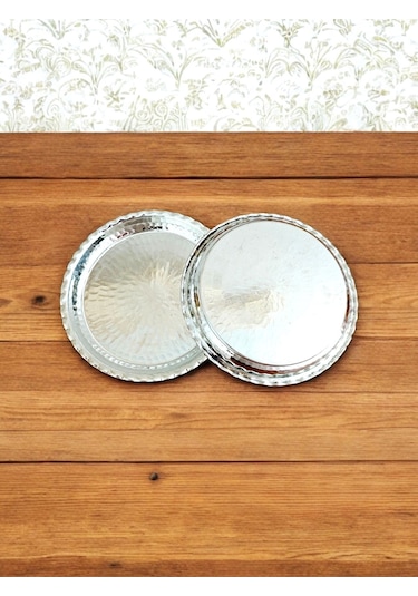 Modabakir Bakır Servis Tabak, Künefe Tepsi 18 Cm Model:4653987p Gri