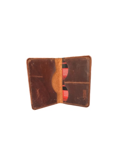 Gerçek Deri El Yapımı Crazy Deri Doğal Desenli Pasaport Kılıfı Camel