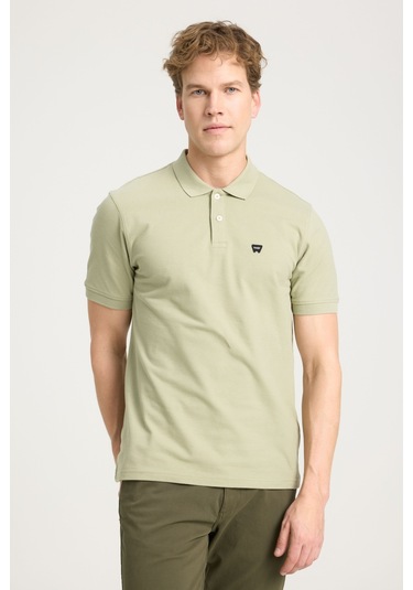 Regular Fit Normal Kesim Polo Yaka %100 Pamuk Ada Çayı Tişört W7D5K4XX2T37Y Yeşil
