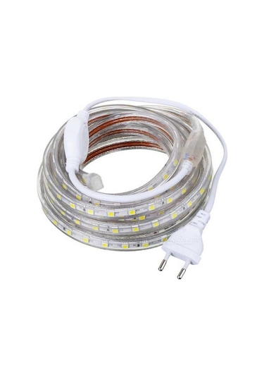 220 Volt 5050 3 Çipli Hortum Led + Fiş - 20 Mt- Günışığ