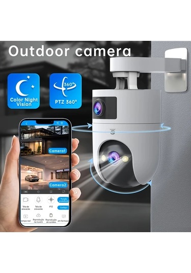 Xuweiwei Tcre 1296p Akıllı Kamera 2.4g Ve 5g Wifi Çift Lens Otomatik Takip Ev Güvenlik İçin Kablosuz Dış Mekan