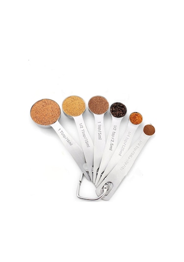 Yaozixa Paslanmaz Çelik 6'lı Ölçü Kaşığı Seti - Kuru/sıvı Malzemeler İçin Pratik Ve Hassas Ölçüm Diğer