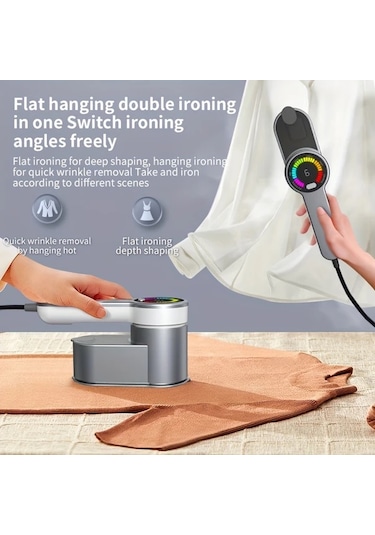 Topshop1 Gri Taşınabilir El Tipi Ütü Makinesi 1200w 6 Ütüm Modu 180 Derece Dönebilen Sap Kompakt Hafif Seyahat Ve Ev Kullanımı