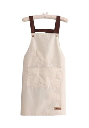 Novahub Beyaz Çalışma Önlüğü Su Geçirmez Yağa Dayanıklı Mutfak Önlüğü Büyük Cepler Ev Bahçe İçin Dayanıklı Şık İş Kıyafeti Beyaz