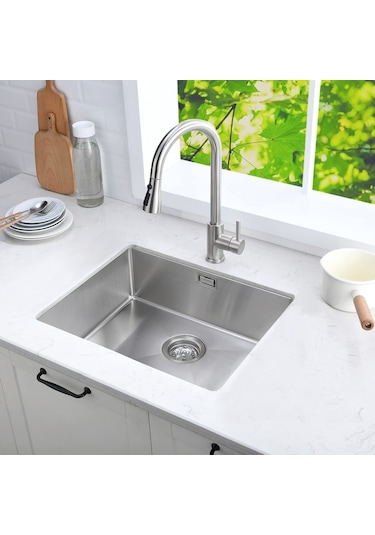 Global 40x45 Cm El Yapımı Paslanmaz Çelik Evye