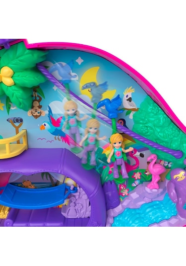 Polly Pocket Tembel Hayvan Ailesi 2'si 1 Arada Kompakt Çanta HRD40