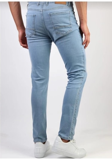Slim Fit Likralı Erkek Kot Pantolon 30 Buz Mavi