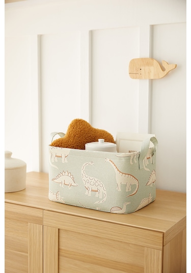 Ocean Home Textile Çocuk Odası Dinozor Sepet 30 x 21 x 18 cm