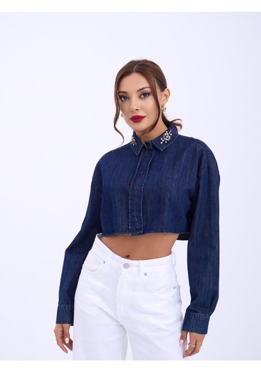 Gülsüm Aydın 6603 Kot Bluz-mavi Mavi