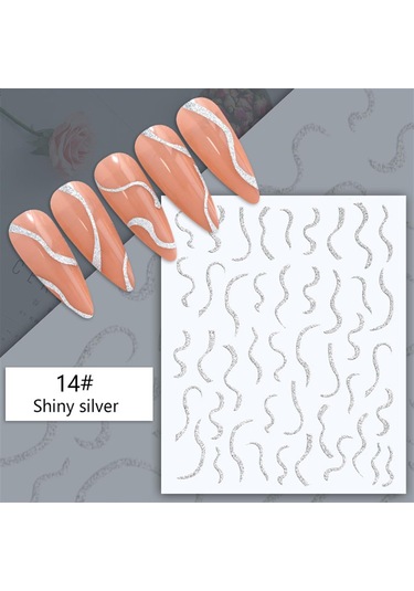 3d Reflektif Efekt Nail Art Sticker Model - 19 55881-19