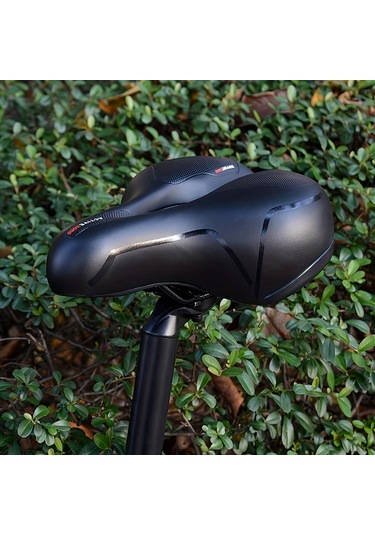 Motion003 Geniş Bisiklet Koltuğu Dağ Büyük Şehir Bisikleti İçin Şok Emici Boşluklu Tasarım Siyah Kırmızı Siyah+kırmızı