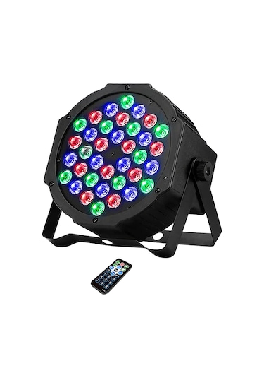 Youtek 36 Led Renkli Sahne Işığı 36w Sesli Kontrol İle Bar Düğün Gösteri Par Işık Siyah 110v Abd Tipi Siyah