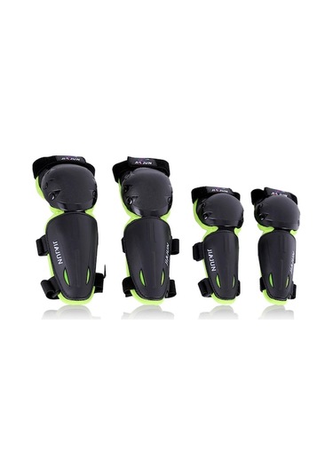 Çocuklar İçin Yeşil Motosiklet Yarışması Dikişli Diz Ve Dirsek Koruyucu 4'lü Set Spor Koruyucu Malzeme Yeşil Yeşil