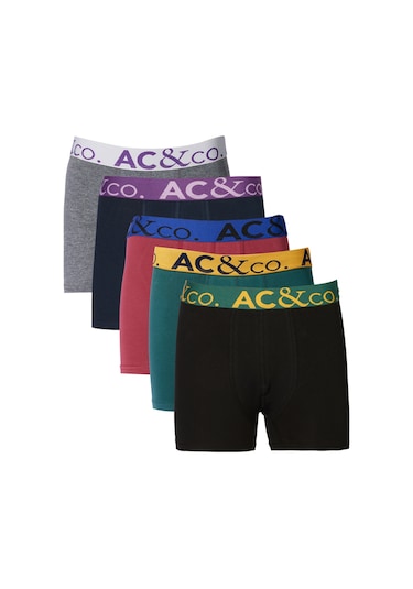 Ac&Co / Altınyıldız Classics Erkek Karısık Pamuklu Esnek Desensiz 5'Li Boxer Paketi Ac&Co / Altınyıldız Classics Erkek Karısık Pamuklu Esnek Desensiz 5'Li Boxer Paketi
