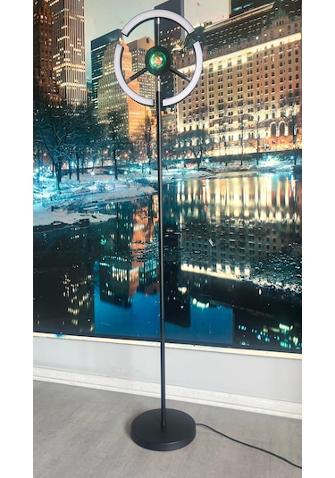 Yüceeller Rgb Modern Led Lambader Dim Edilebilir Siyah