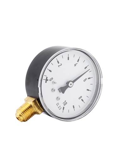 Wezone 0-10 Bar Metal Baskül Manometre, 1/4" Npt Bağlantı, Hava-su-yakıt Ölçümü, Kolay Okuma, Yan Montaj