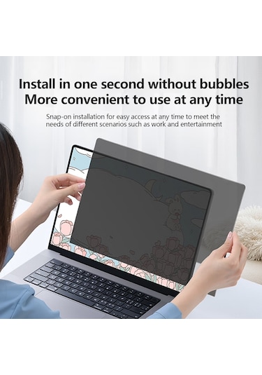 Vkemall 24 İnç 16:10 Bilgisayar Ekran Koruyucu - 30 Gizlilik Filtresi, Mavi Işık Engelleyici, Kancalı Kurulum, Dizüstü Ve Masaüstü Uyumlu