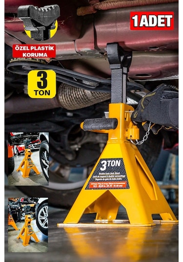 Stilmax Kaymaz Başlıklı Plastik Korumalı 3 Ton Kriko Standı 1 Ad