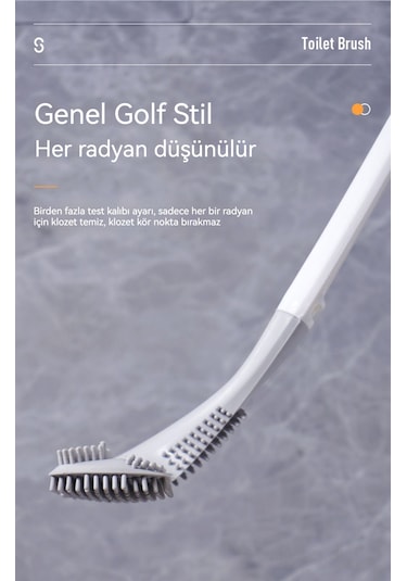 Silikon Yumuşak Kıllı Tuvalet Fırçası-beyaz