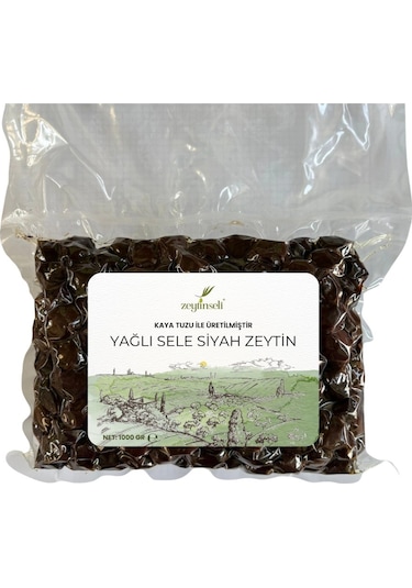 Zeytinseli Yağlı Sele Siyah Zeytin 1 Kg