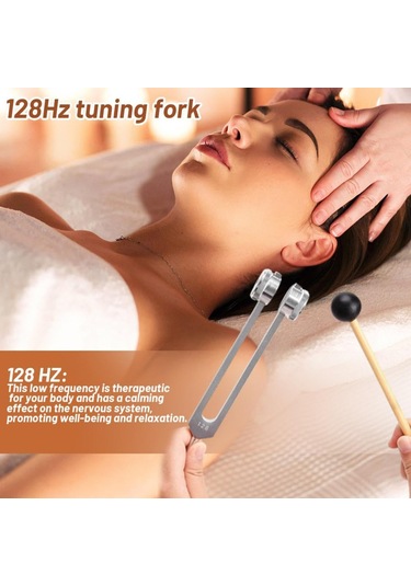 Ximistore9 128hz Gümüş Ton Çatalı - Zihinsel Ve Beden Harmoniği İçin Doğal İyileştirici, Meditasyon Ve Yoga Yardımcısı