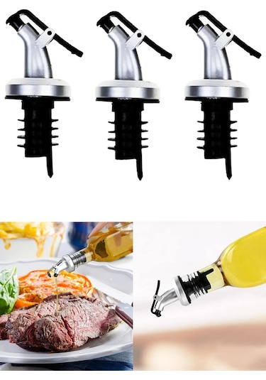 3'lü Kapaklı Yağdanlık Şişe Ucu, Servis Aparatı,şişe Tıpası,damlatmaz Şişe Kapağı,sirkelik,sosluk