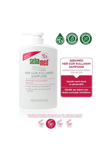 Sebamed Her Gün Kullanım Hassas Saçlar İçin Günlük Saç Bakım Şampuanı 1 L + Lif
