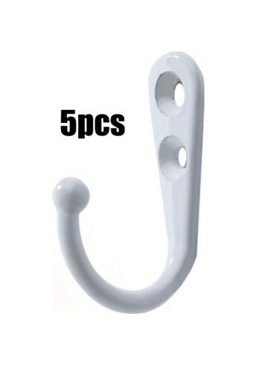 Willowhaven 5 Adet Retro Metal Kanca - Beyaz, Paslanmaz, Yük Taşır Ve Vidalı Montaj Beyaz