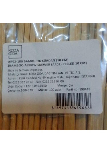 Green Bamboo Bambu Ok Kürdan (10 Cm) 100 Ad