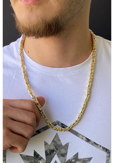 Zümrüt Sarraf 14 Ayar Altın Erkek L Kral Zincir Kolye