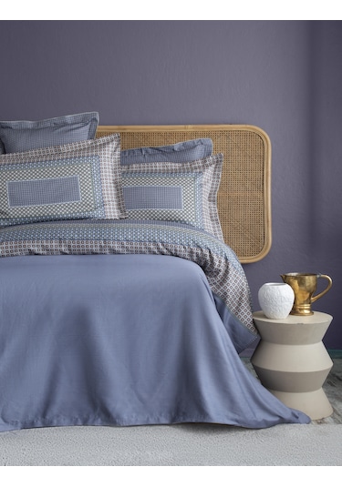 King Size Regina İndigo Elegance Saten Nevresim Takımı Indigo