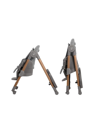 Maxi-Cosi Minla Plus 6'sı Bir Arada Ahşap Görünümlü 4 Tekerlekli Mama Sandalyesi Elegance Graphite