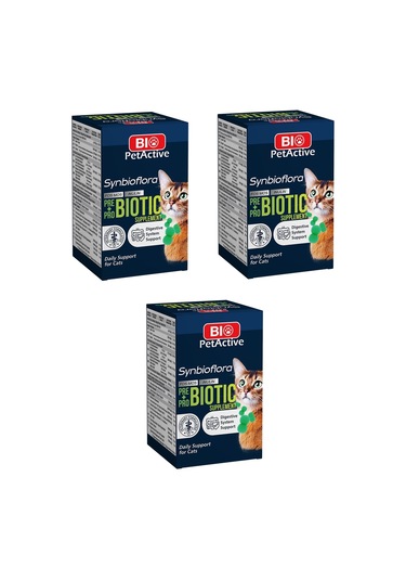 Bio Petactive Synbioflora Kediler İçin Probiotic Sindirim Sistemini Destekleyen 60 Tablet 30 G X 3 Adet