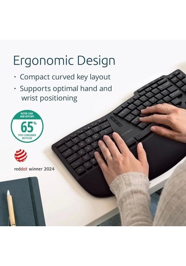 Kensington Pro Fit Ergonomik Kablosuz Klavye K75406us Black Rechargeable Keyboard