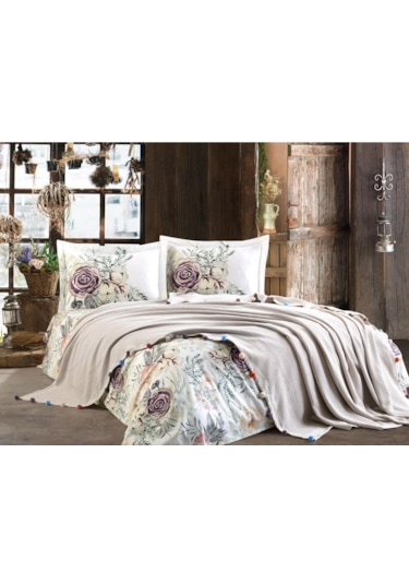 Dantela Violet Ponpon Pike Takımı