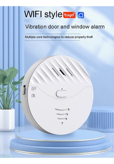 Anjiexun Güvenlik Sensör Dedektörü 130db Akıllı Tuya Kapı Pencere Titreşim Alarmı