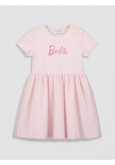 Özmarka Yeni Sezon Barbie Baskılı Kız Çocuk Tütü Elbise Pembe