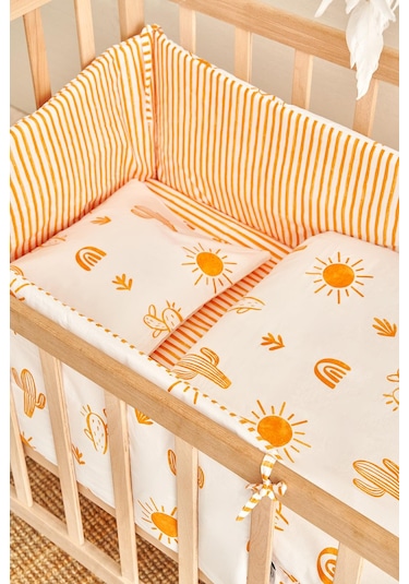 Soley Boho Bebek Yatak Koruyucusu 35x210 Kiremit